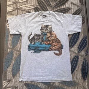 Vintage Screen Stars‎ Best 3 Kittens Pillow Short Sleeve Tee Women’s Size Medium